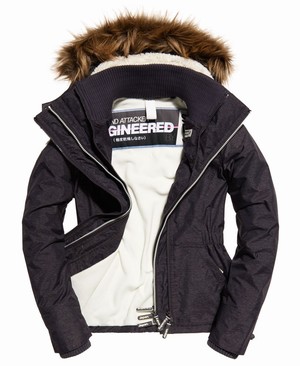 Superdry Hooded Faux Fur Sherpa SD-Windattacker Női Kabát Szürke | PYNCL6941